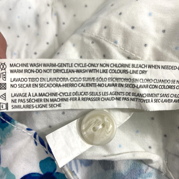 Denim & Flower Bermuda Shorts Men Size 30 White Blue Tropical Hawaiian 9" Inseam - Picture 5 of 9